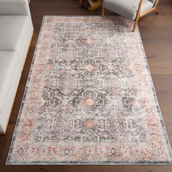 Nuloom Caisyn Bordered Medallion Machine Washable Area Rug 6ft x 9ft HJEL09A-609 - main